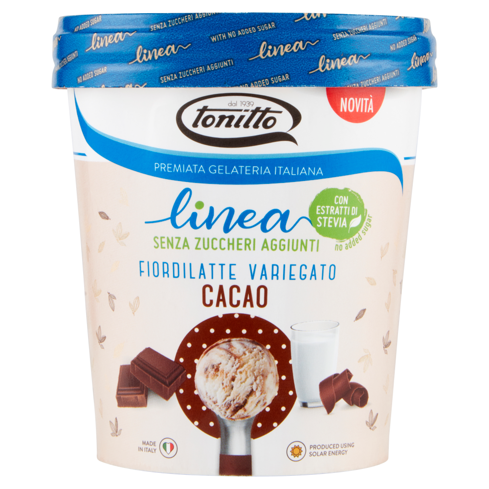 tonitto linea Senza Zuccheri Aggiunti Fiordilatte Variegato Cacao 250 g