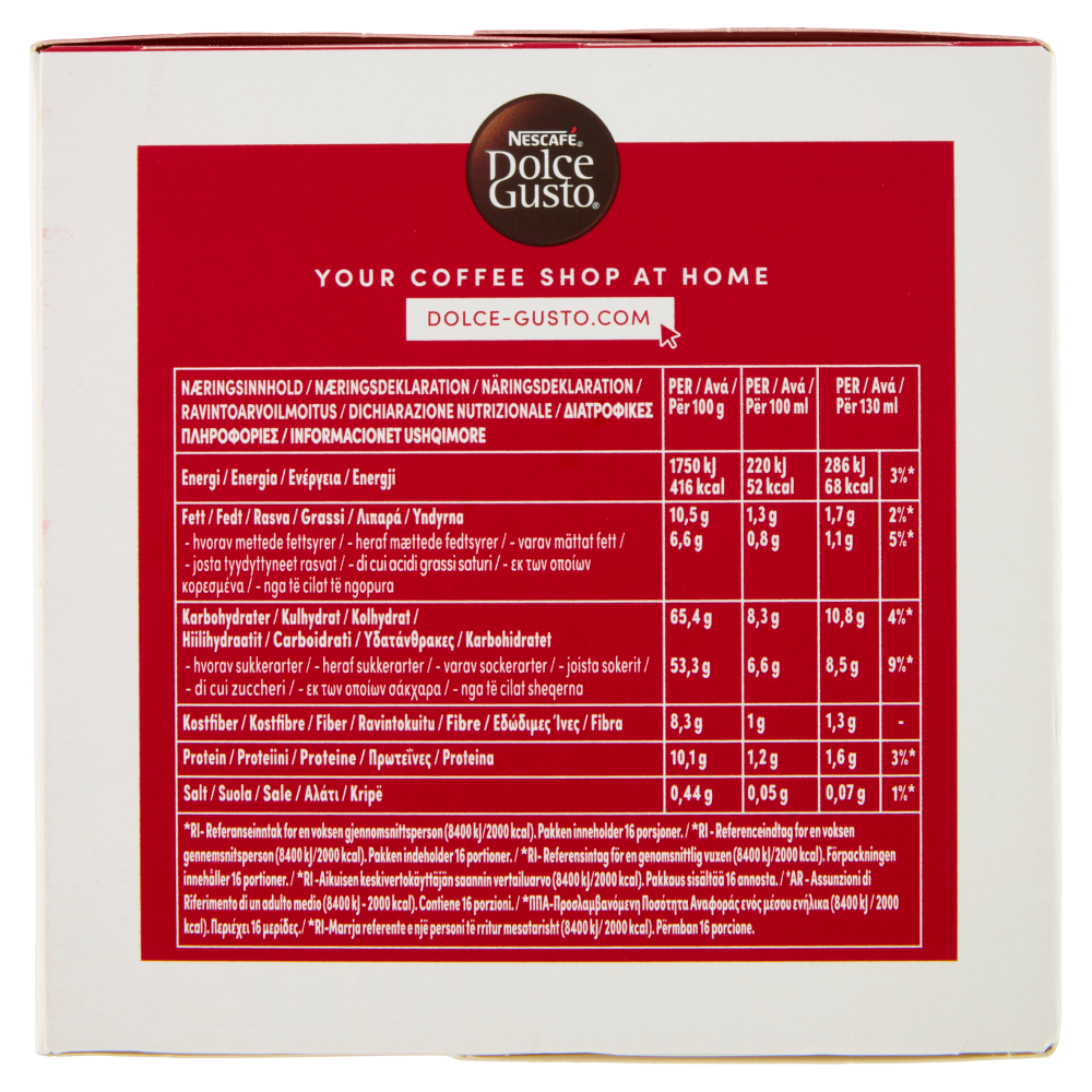 NESCAFÉ DOLCE GUSTO KitKat Bevanda gusto Cacao e Wafer 16 capsule 256g 