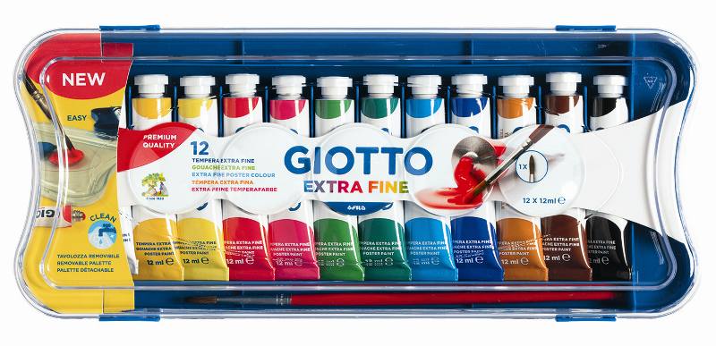 F.I.L.A. Scatola 12 Tubi Tempera Giotto 12Ml
