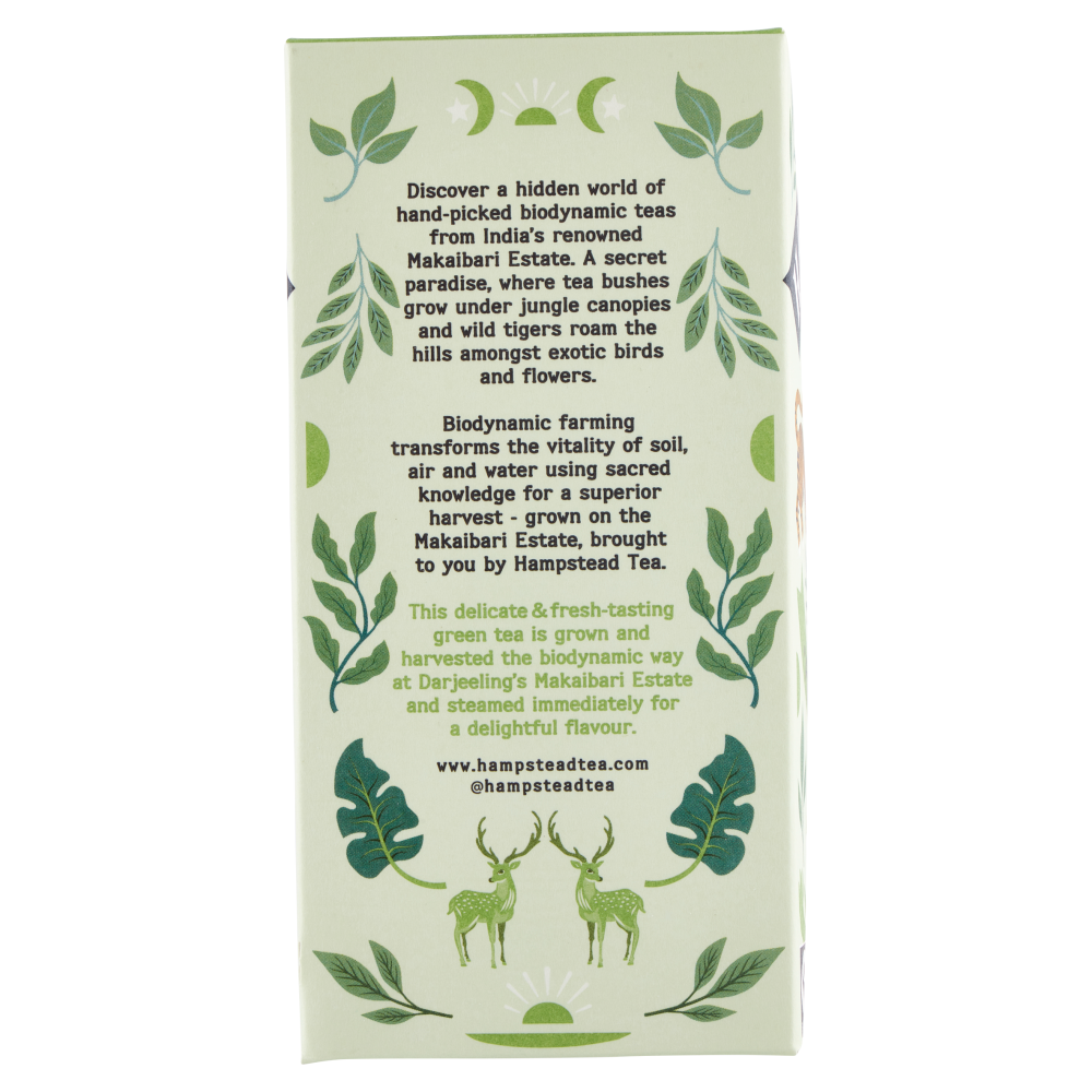 Hampstead Organic Pure Green Tea Biodynamic 20 Sachets 40 g