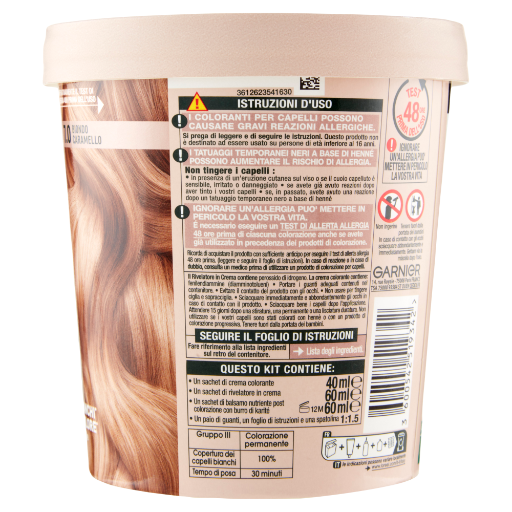 Garnier GOOD 7.0 Biondo Caramello, colorazione permanente senza ammoniaca, 90% di origine naturale
