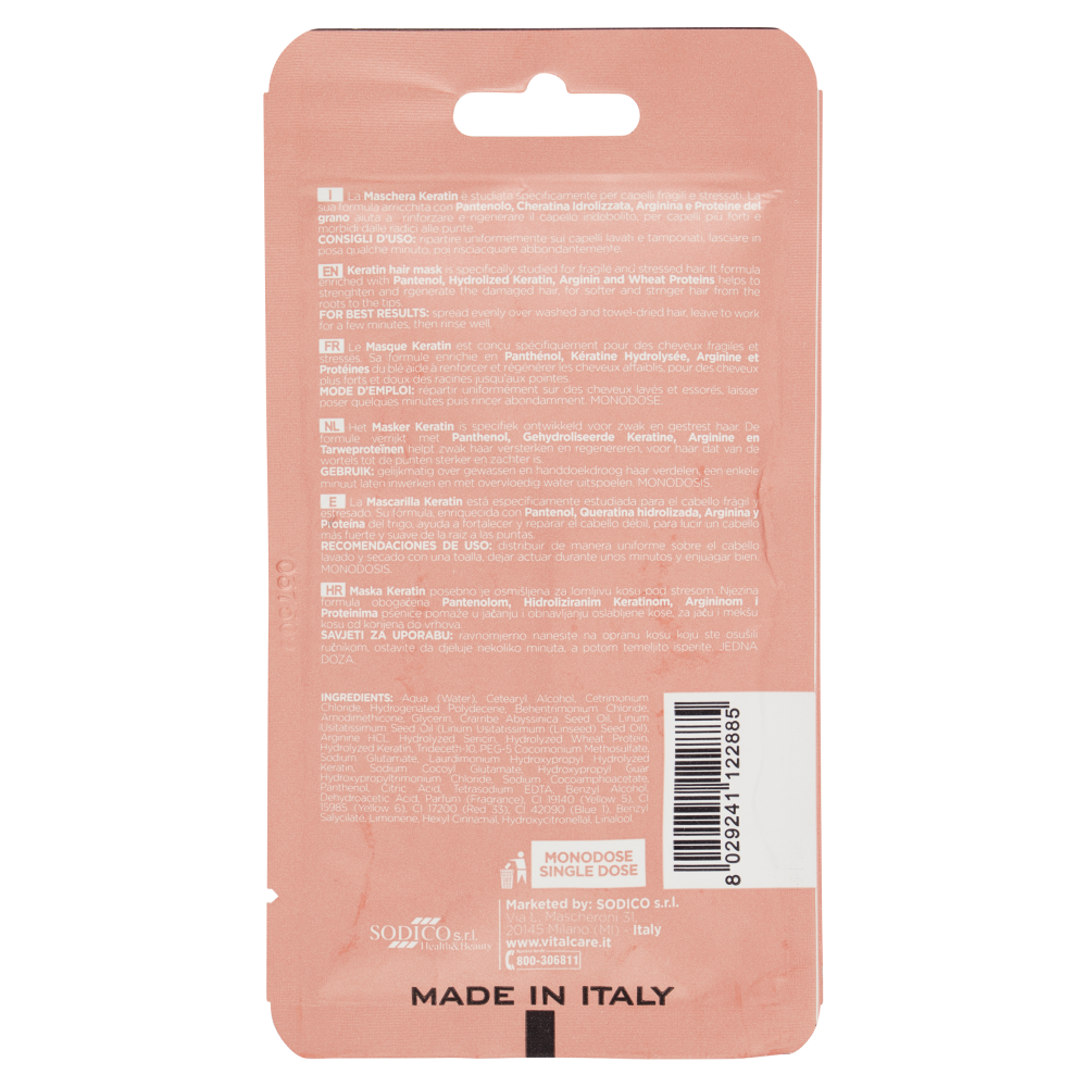 Vitalcare Professional Keratin Maschera Capelli Rinforzante 25 ml