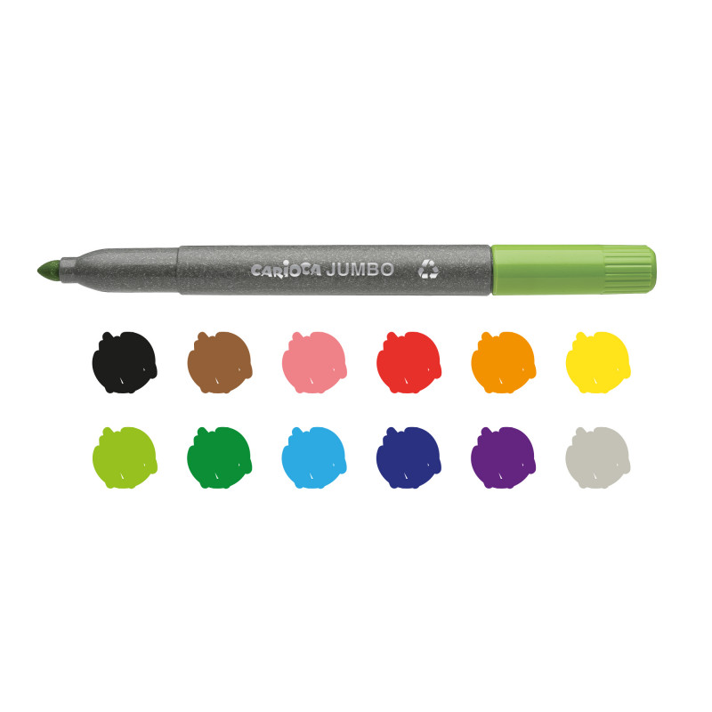 Carioca Eco Family Jumbo marcatore Multicolore 12 pz
