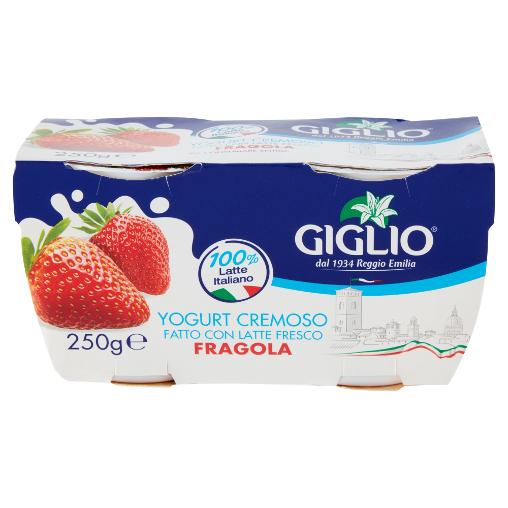 Giglio Yogurt Cremoso Fatto con Latte Fresco Fragola 2 x 125 g