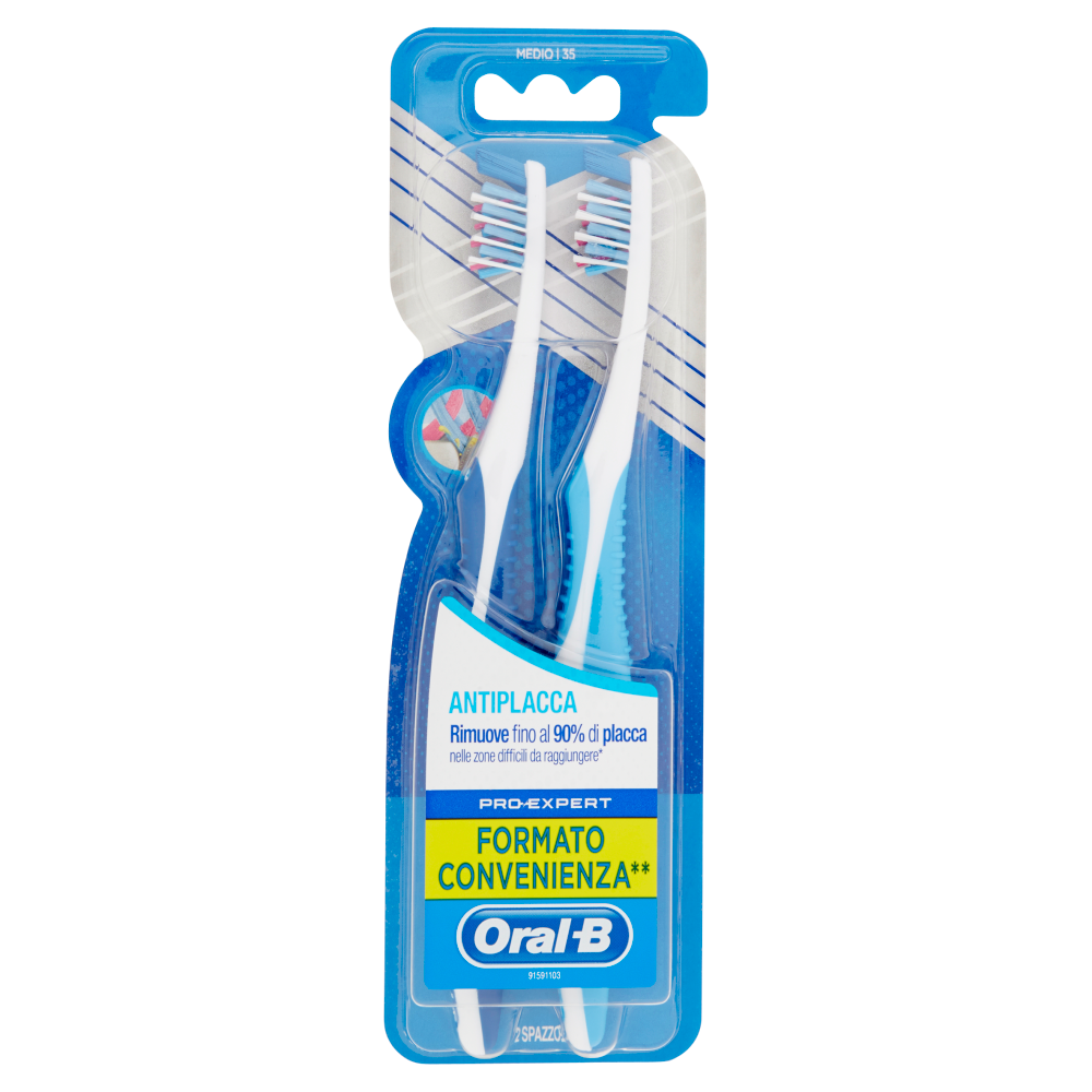 Oral-B Spazzolino Manuale Pro-Expert Cross Action Antiplacca 35 Medio x2