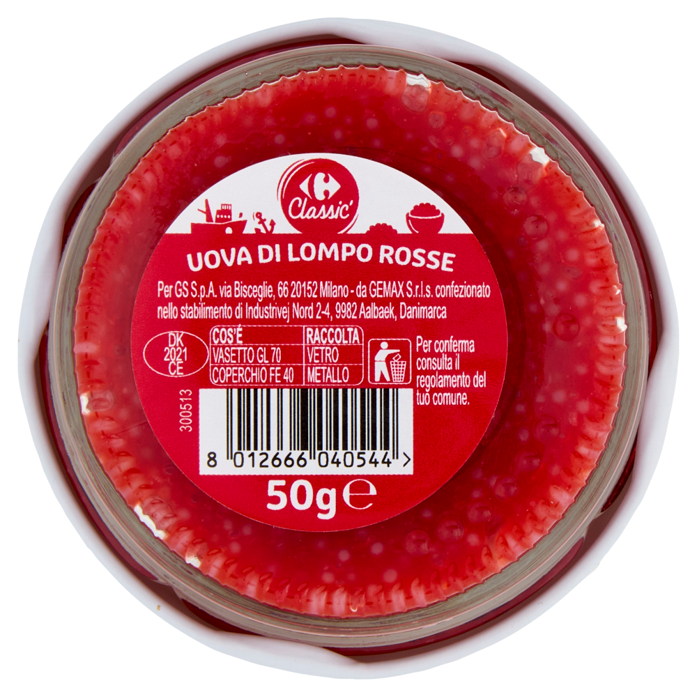 Carrefour Classic Uova di Lompo Rosse 50 g