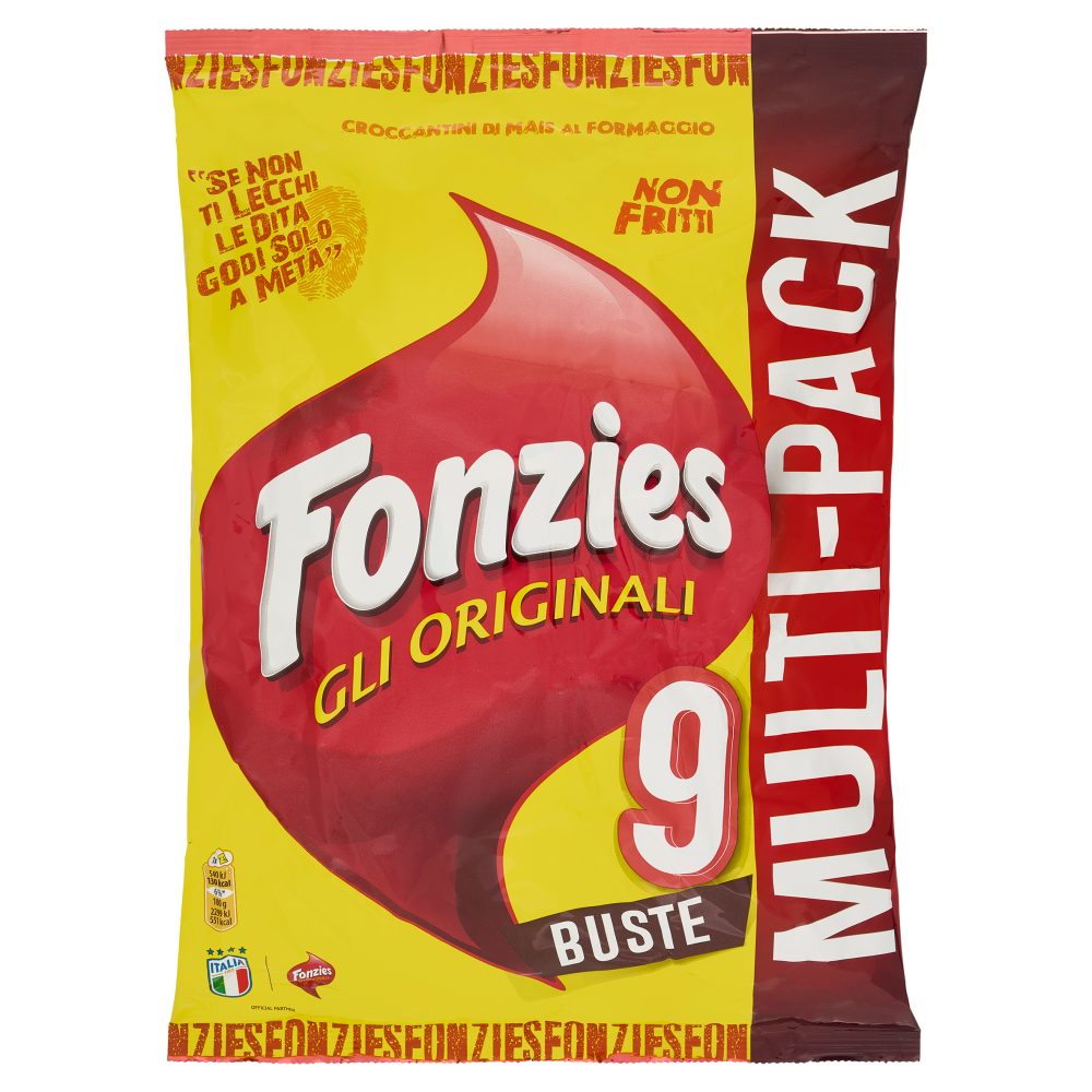 Fonzies Gli Originali Croccantini di Mais al Formaggio Multipack 9 Buste - 211,5g