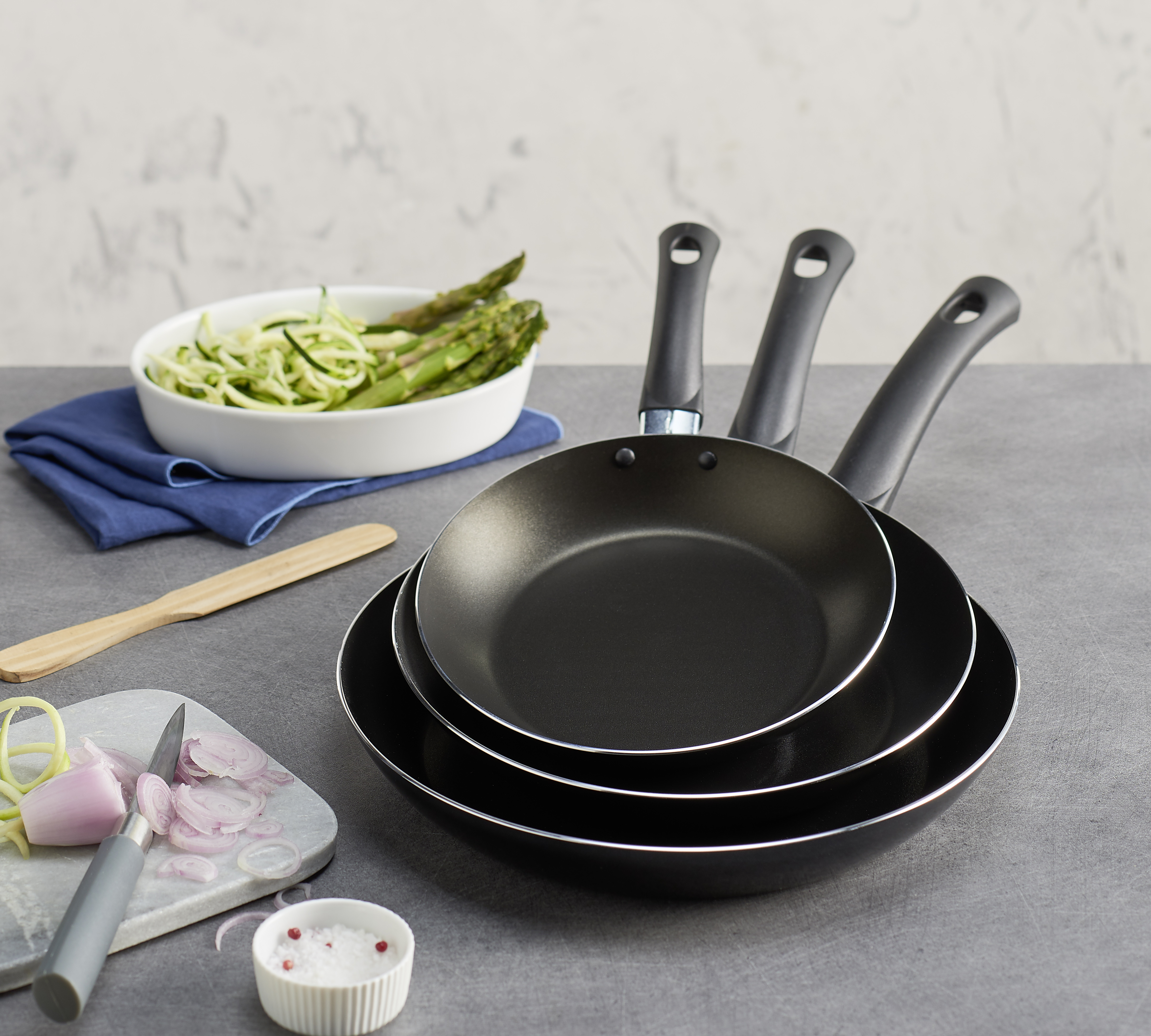 Carrefour Simpl Set Padelle 20-24-28 cm Antiaderente