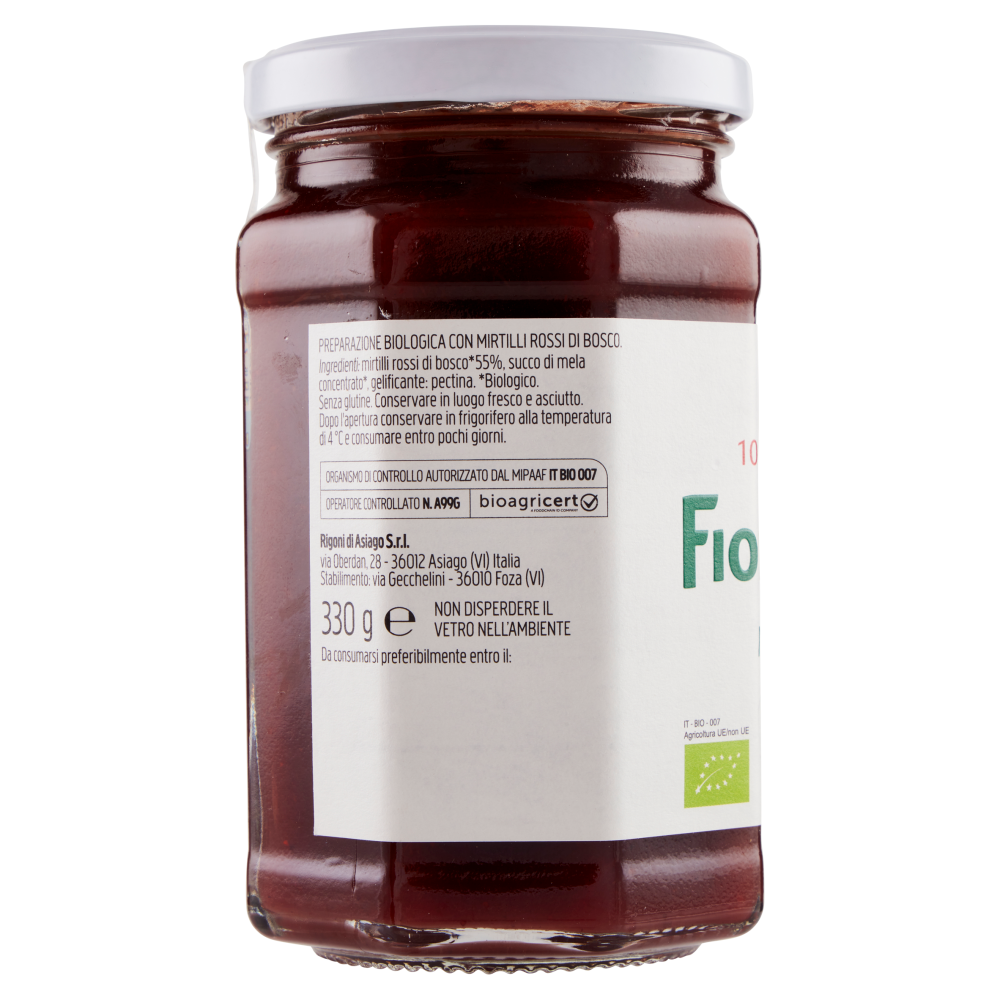 Rigoni di Asiago Fiordifrutta Mirtilli rossi di bosco bio 330 g