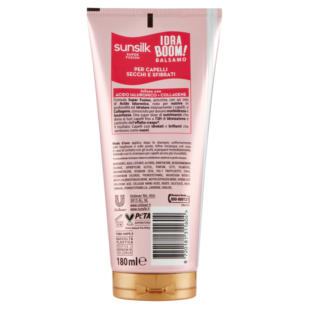 sunsilk Super Fusion Idra Boom! Balsamo per Capelli Secchi e Sfibrati 180 ml