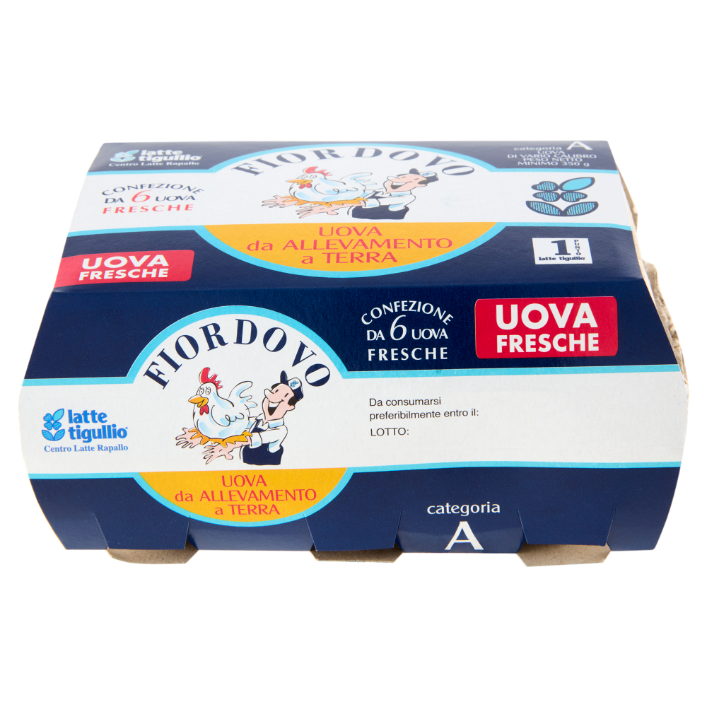 latte tigullio Fiordovo 6 Uova Fresche da Allevamento a Terra