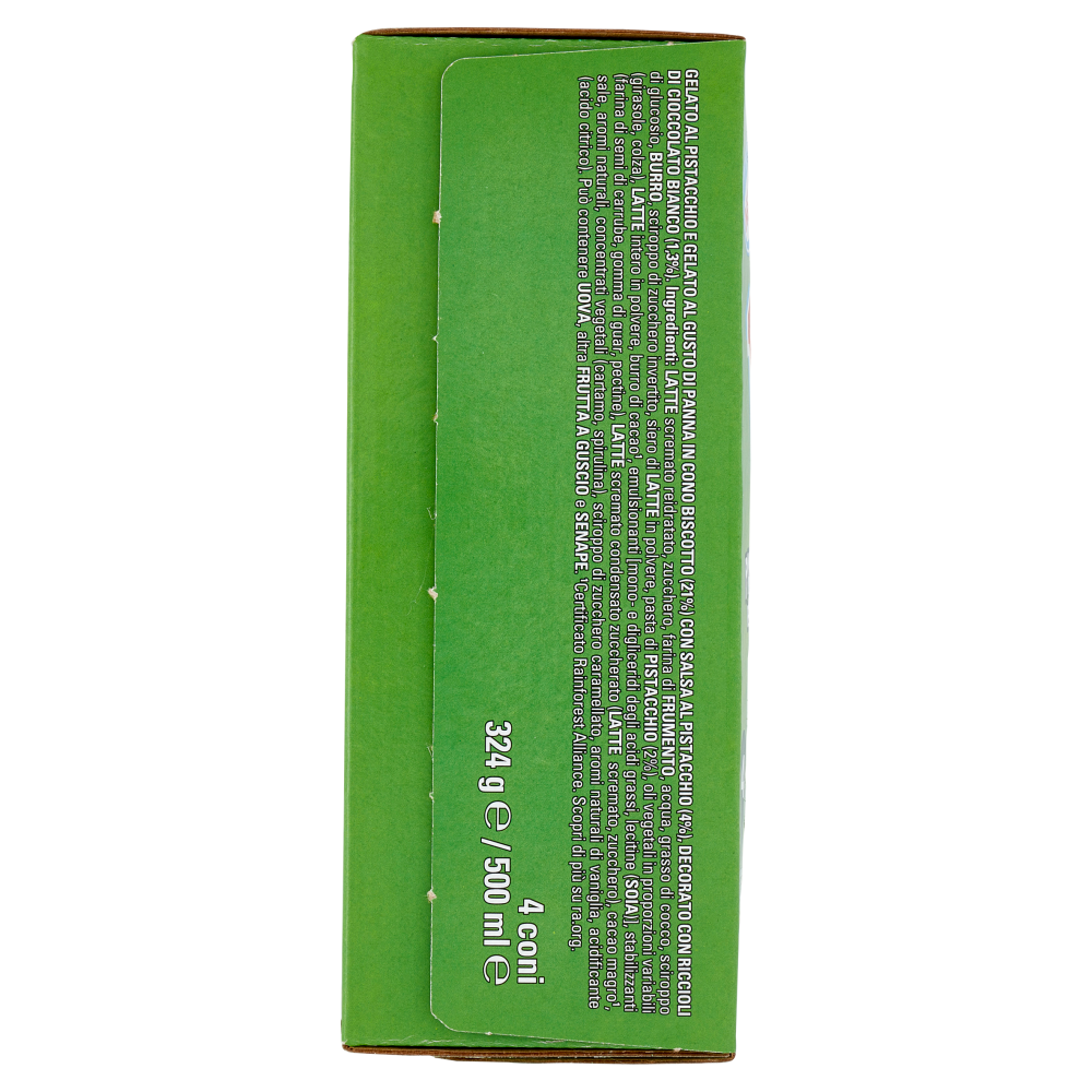 NESTLÉ Maxibon Cono di Croccante Biscotto Pistacchio e Gusto Panna 4 x 81 g