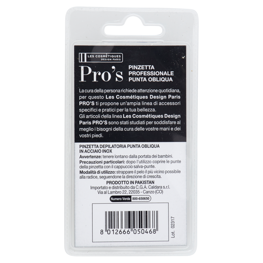 Pro's Pinzetta Professionale Punta Obliqua