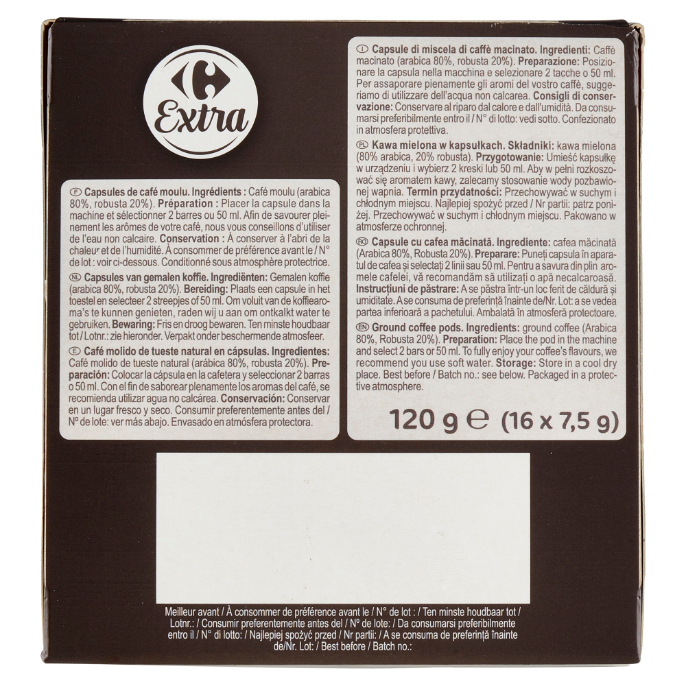 Carrefour Extra Intenso Capsule 16 x 7,5 g