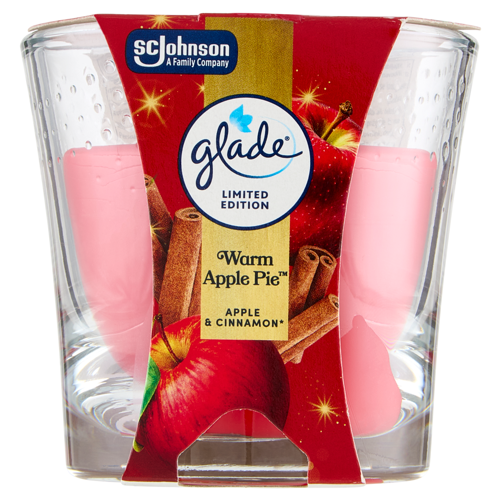 Glade Candela profumata, Edizione Limitata, fragranza Warm Apple Pie 112 g