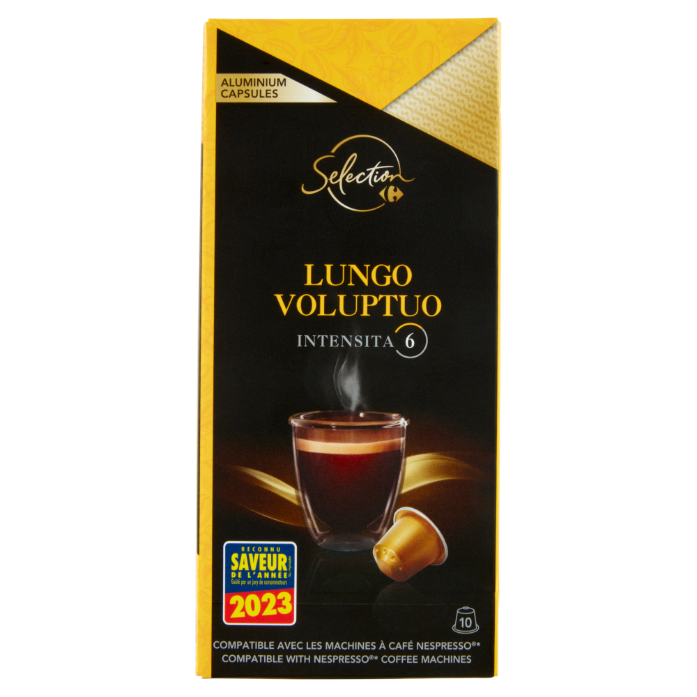 Carrefour Selection Lungo Voluptuo Intensità 6 10 Capsule 52 g