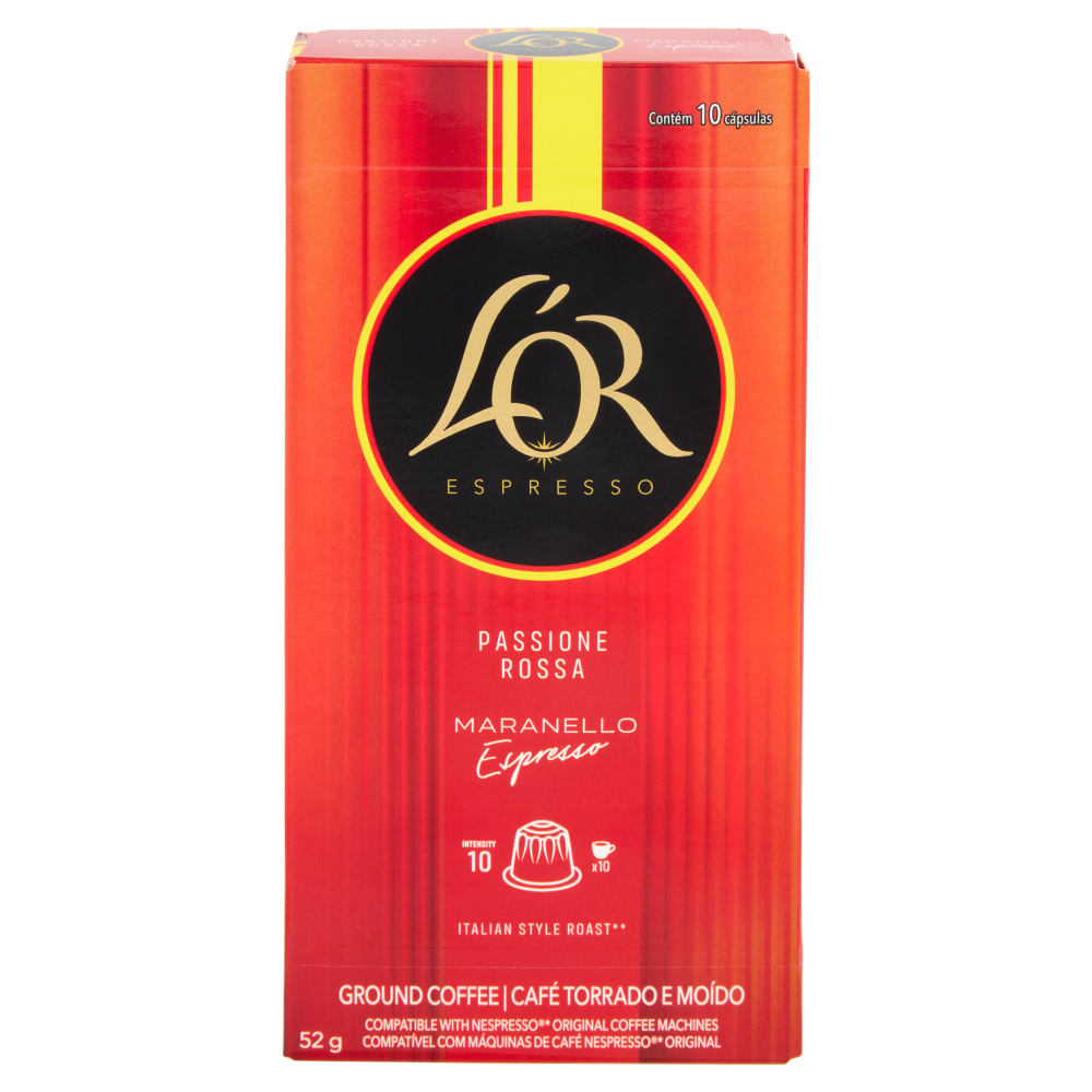 L'OR Passione Rossa Maranello 10- 10 Capsule Caffè Compatibili con Macchine Nespresso*® Original 52g