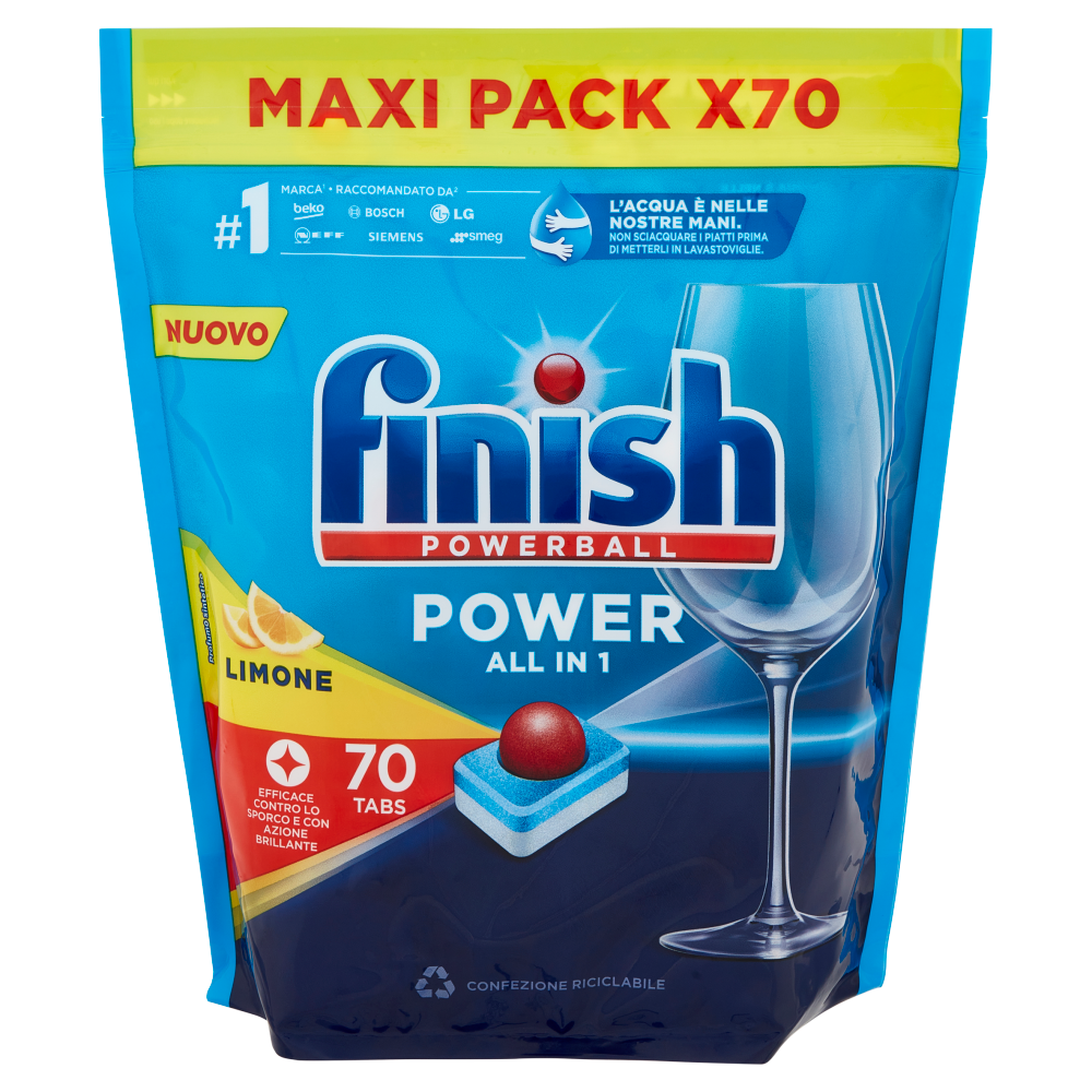 Finish Power All in One Lemon pastiglie lavastoviglie 70 lavaggi 1120 gr