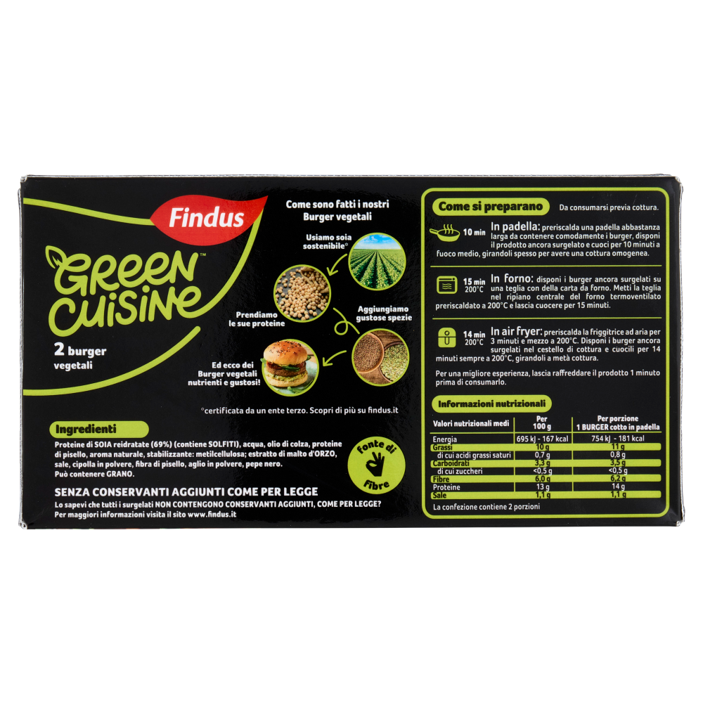 Findus Green Cuisine 2 Burger Vegetali 209 g