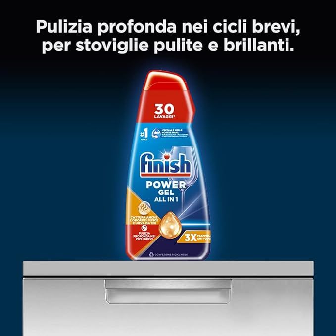 Finish Gel Lavastoviglie 42 940ml Antiodore