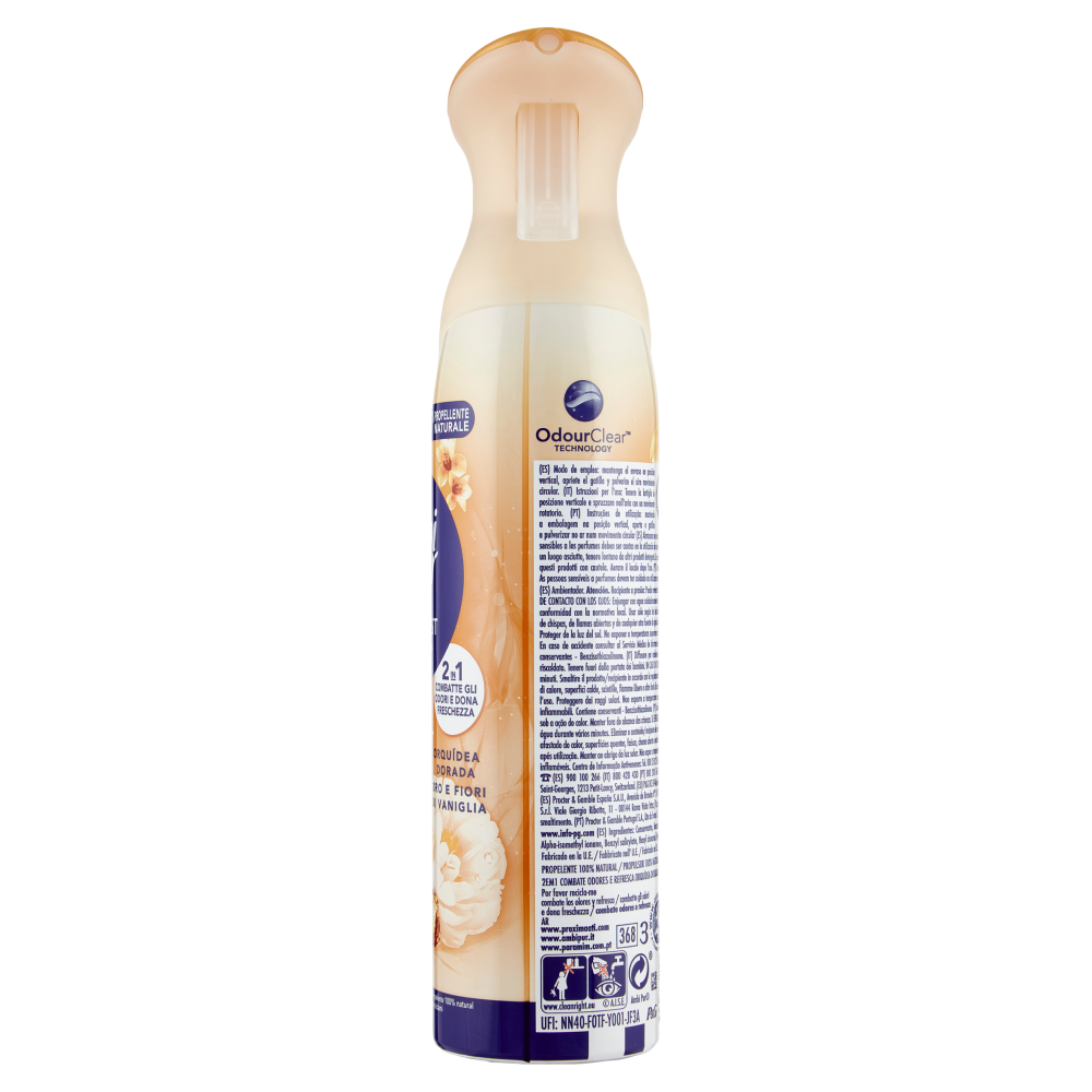 Ambi Pur Profumatore per Ambienti Deodorante Spray, Oro e Fiori di Vaniglia 185 ml