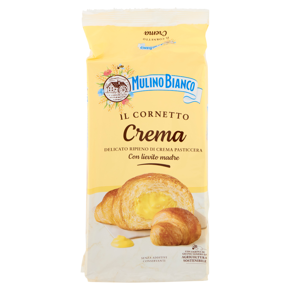 Mulino Bianco Cornetti Crema Merenda senza Additivi Conservanti 6 pezzi 300g