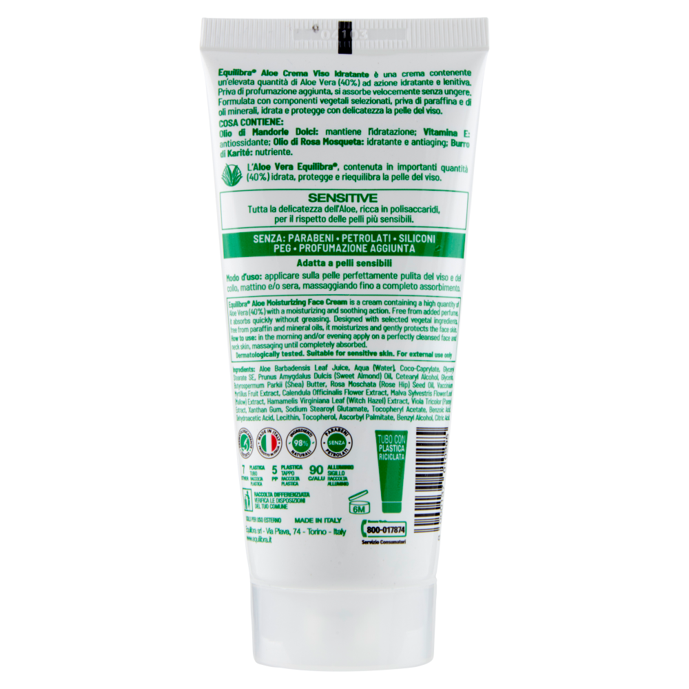 equilibra Aloe Crema Viso Idratante 75 ml