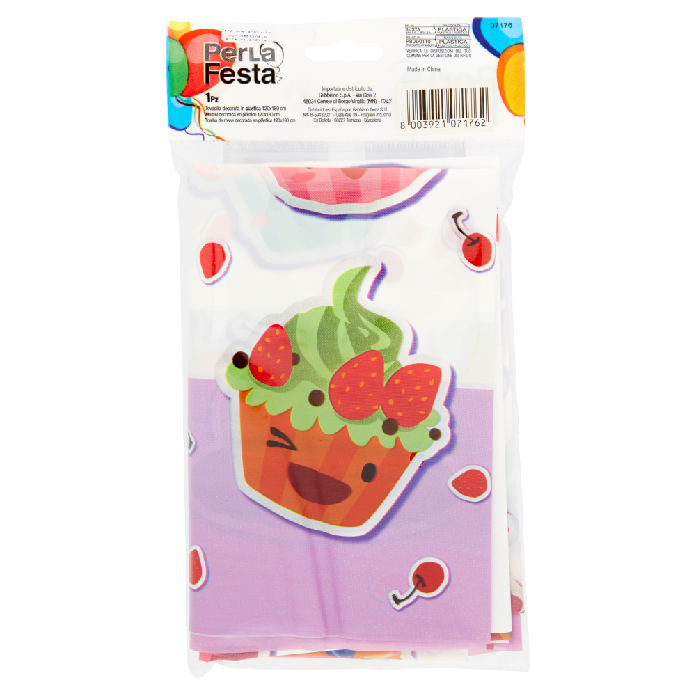 PerLa Festa Tovaglia decorata in plastica 120x180 cm Sweet 1 pz