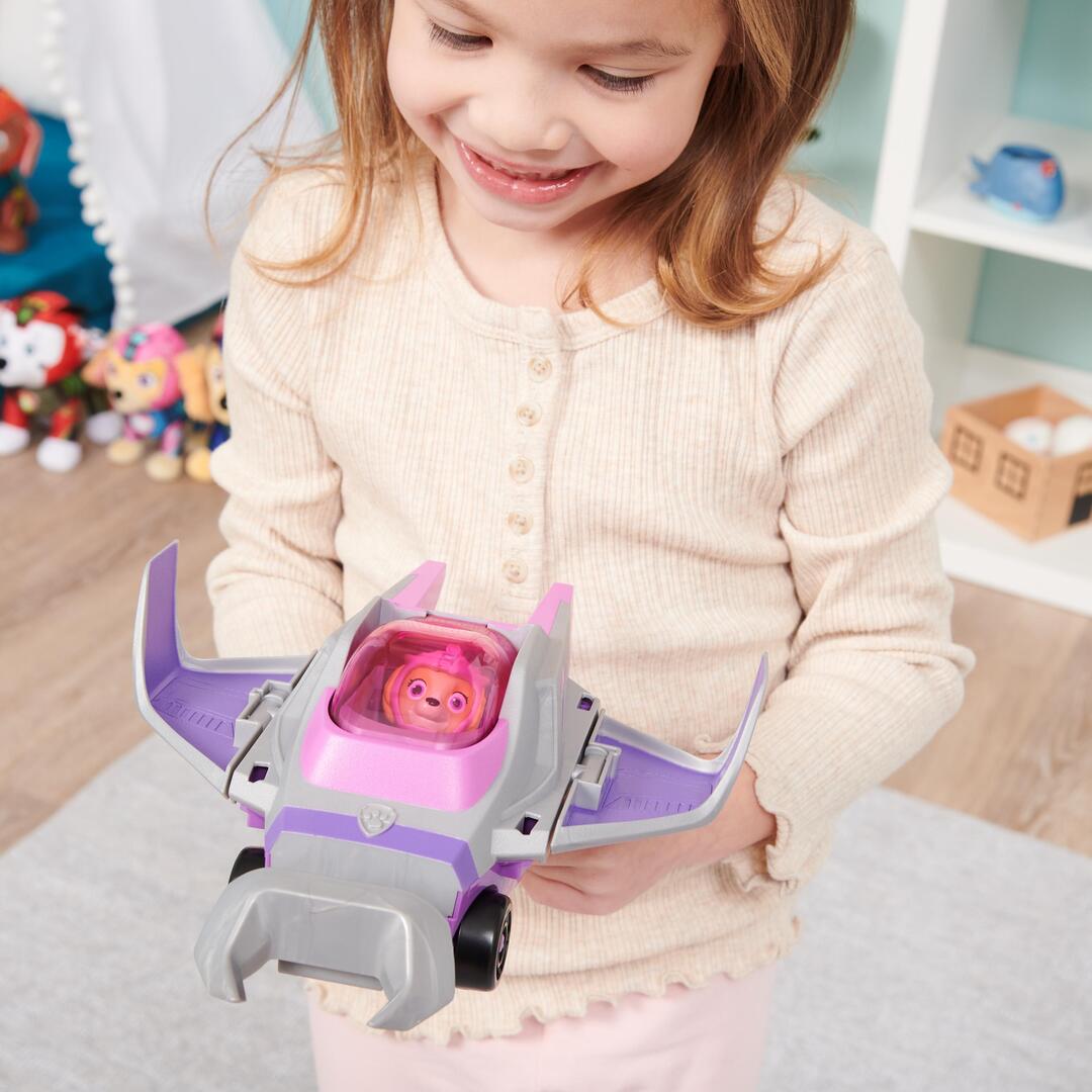 PAW Patrol Aqua Pups, Shark Vehicle trasformabile di Chase con action figure da collezione, giocattoli per bambini dai 3 anni in su