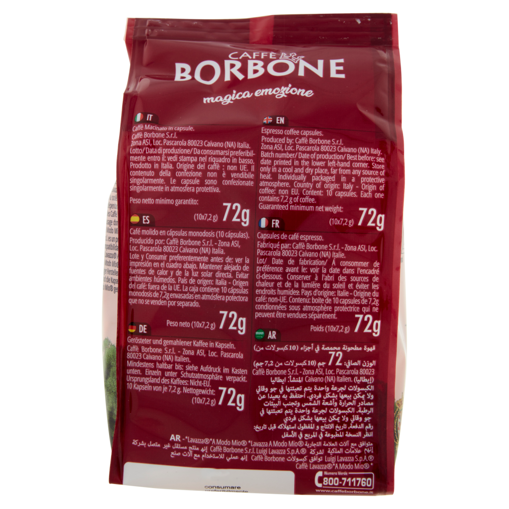Caffè Borbone Miscela Nobile Capsule Compatibili Lavazza* A modo Mio* 10 x 7,2 g