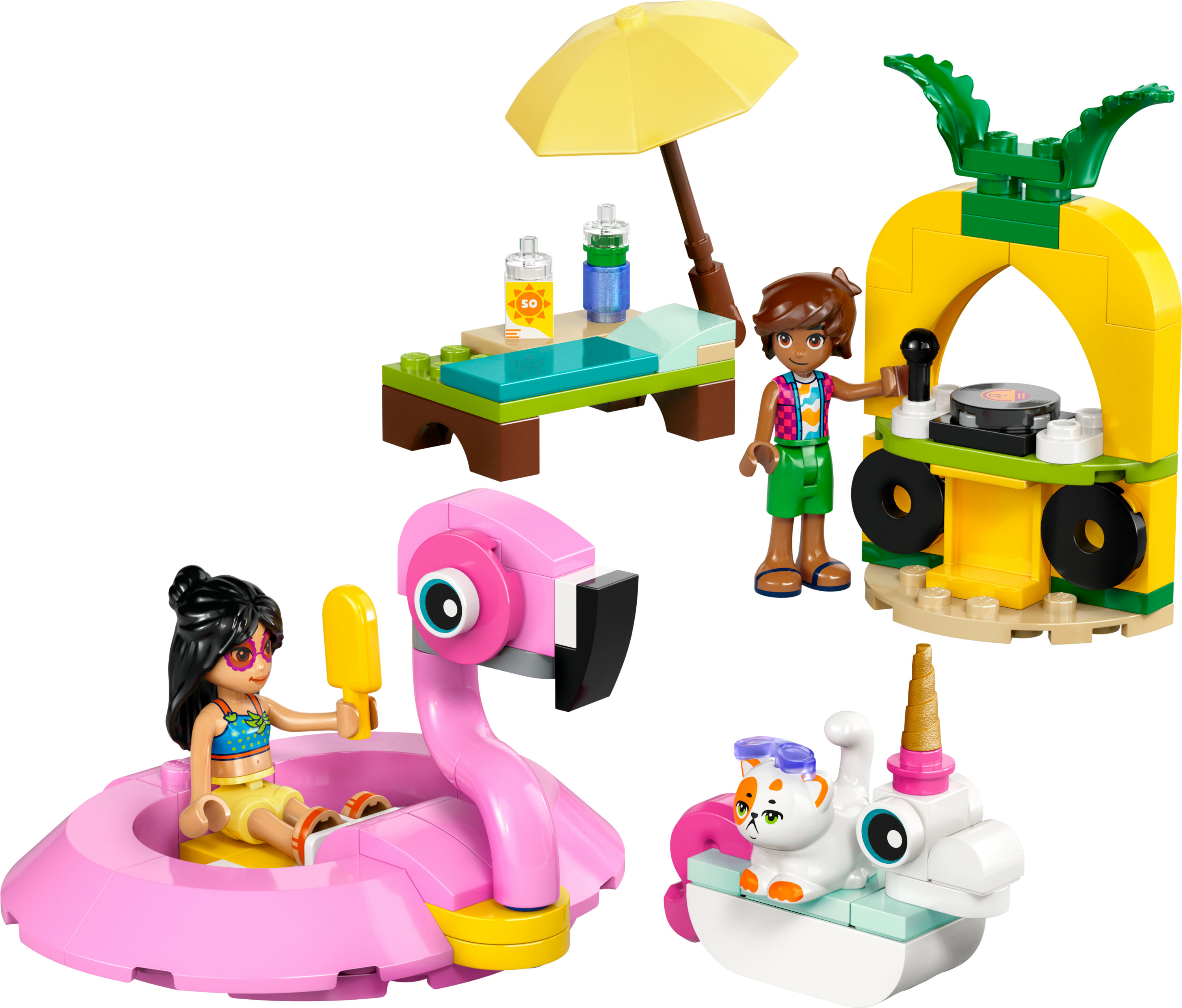 LEGO Friends Pool Party con unicorno e fenicottero