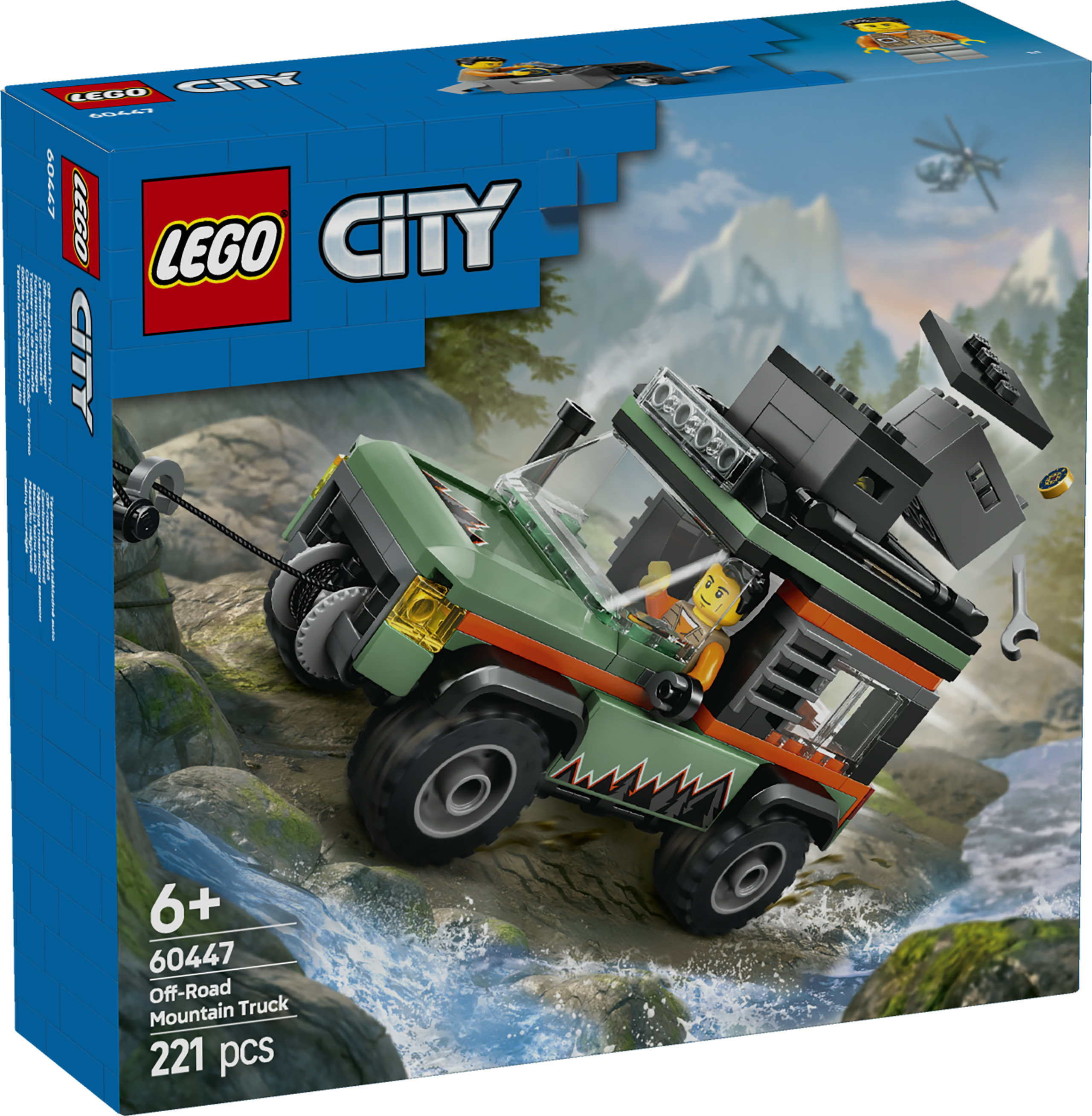 LEGO City 60447 Fuoristrada di Montagna 4x4 - Jeep Giocattolo da Costruire, Giochi per Bambini6+ con 1 Minifigure e Accessori