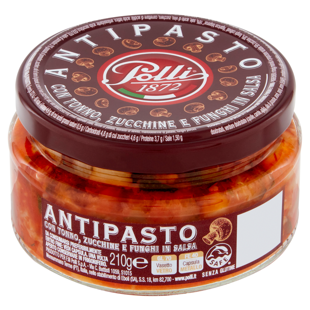 Polli Antipasto con Tonno, Zucchine e Funghi in Salsa 210 g