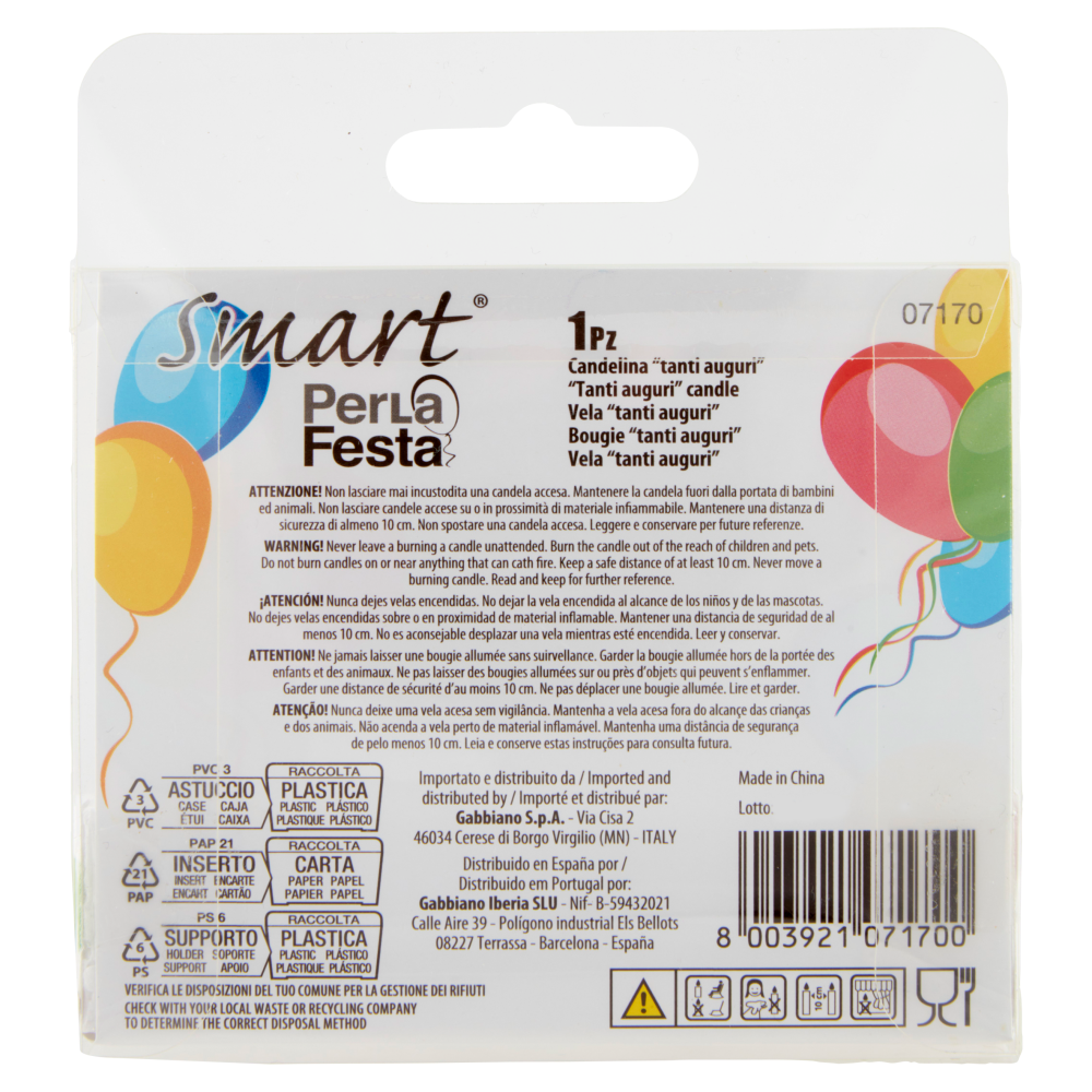 Smart PerLa Festa Candeline Tanti Auguri 1 pz