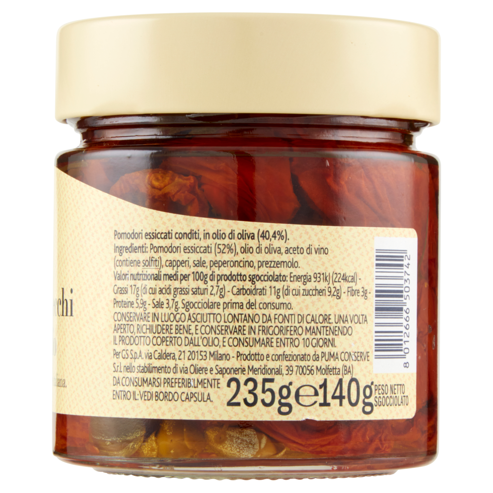 Terre d'Italia Pomodori secchi di Puglia sott'olio 235 g