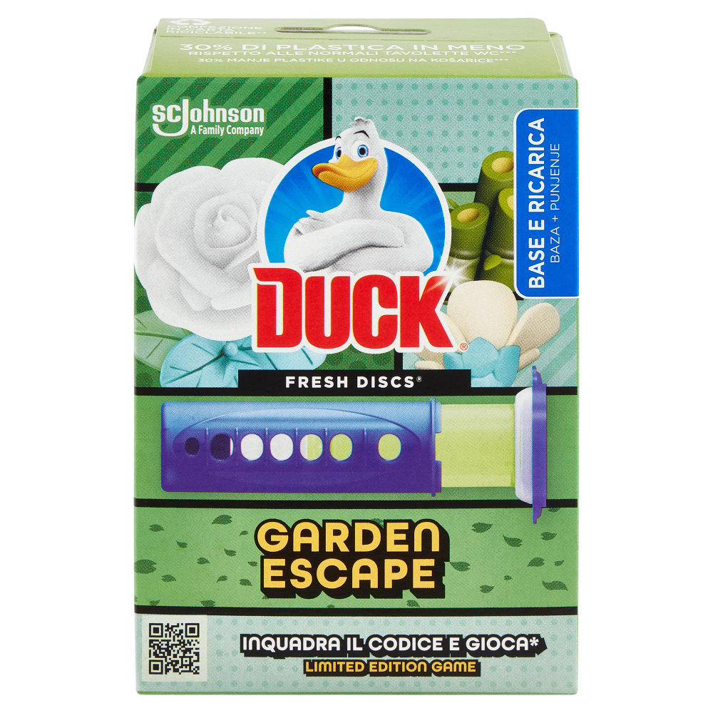 Duck Fresh Discs - Base per Dischi Gel Igienizzanti WC, Fragranza Rosa e Fiori di Loto 36ml