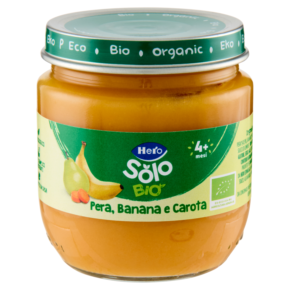 Hero Solo Bio Pera, Banana e Carota 120 g