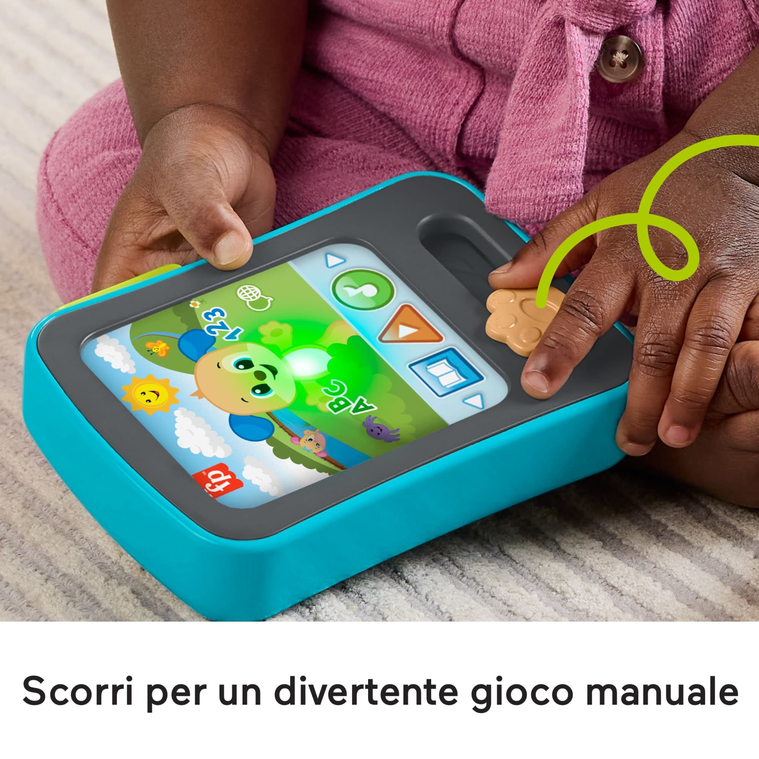 Fisher-Price Laugh & Learn Tablet Delle Storie Di Cagnolino Ridi E Impara Per Neonati, Giocattolo Elettronico Per L'Apprendimento, Con Musica E Luci, Versione Multilingue