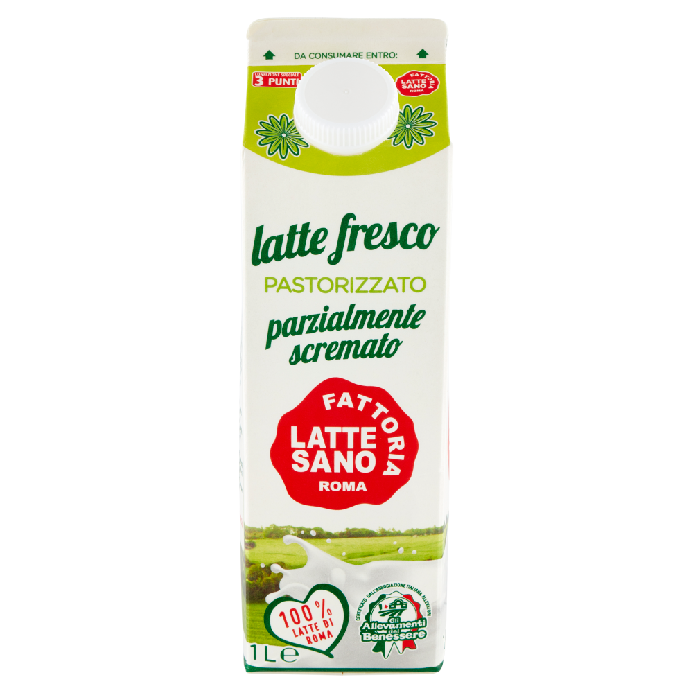 Fattoria Latte Sano latte fresco Pastorizzato parzialmente scremato 1 L