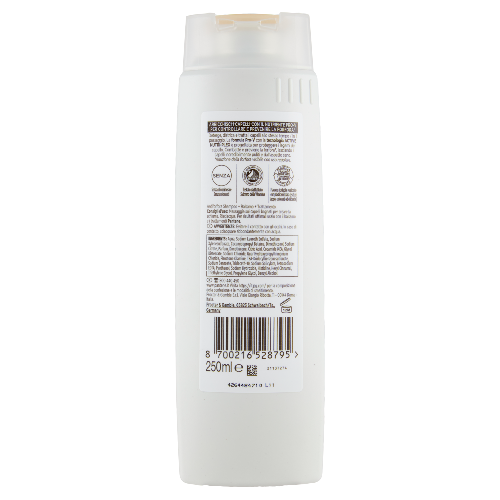 Pantene Pro-V Antiforfora 3 in 1 Shampoo + Balsamo + Trattamento Active Nutri-Plex 250 ml