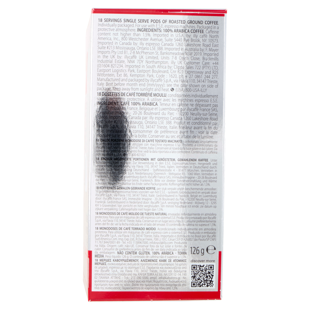 illy Classico 18 Cialde per Caffè Espresso 126 g