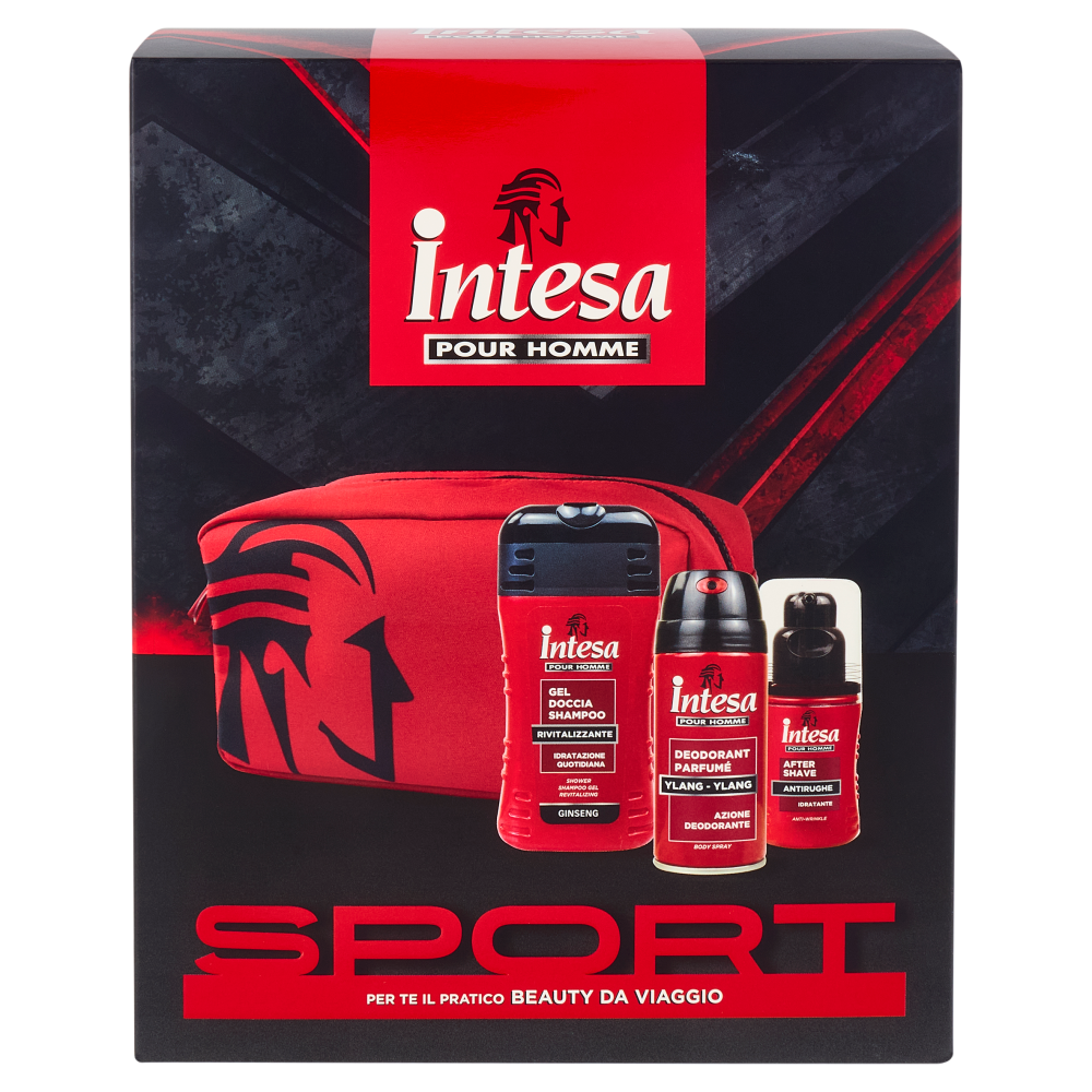 Intesa Pour Homme Sport Gel Doccia Shampoo 250mL + Deodorante Ylang Ylang 150mL + After Shave 100mL