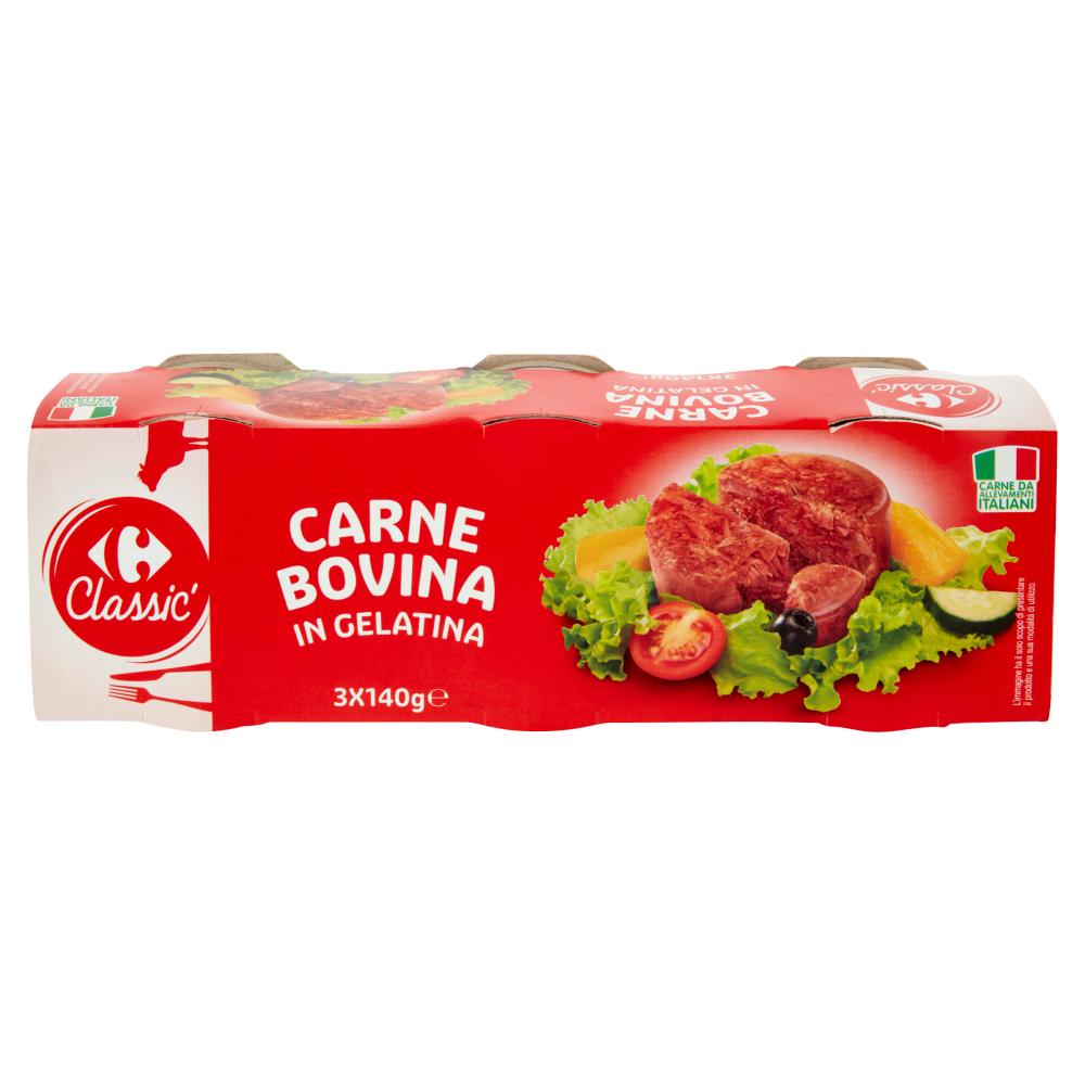 Carrefour Classic Carne Bovina in Gelatina 3 x 140 g