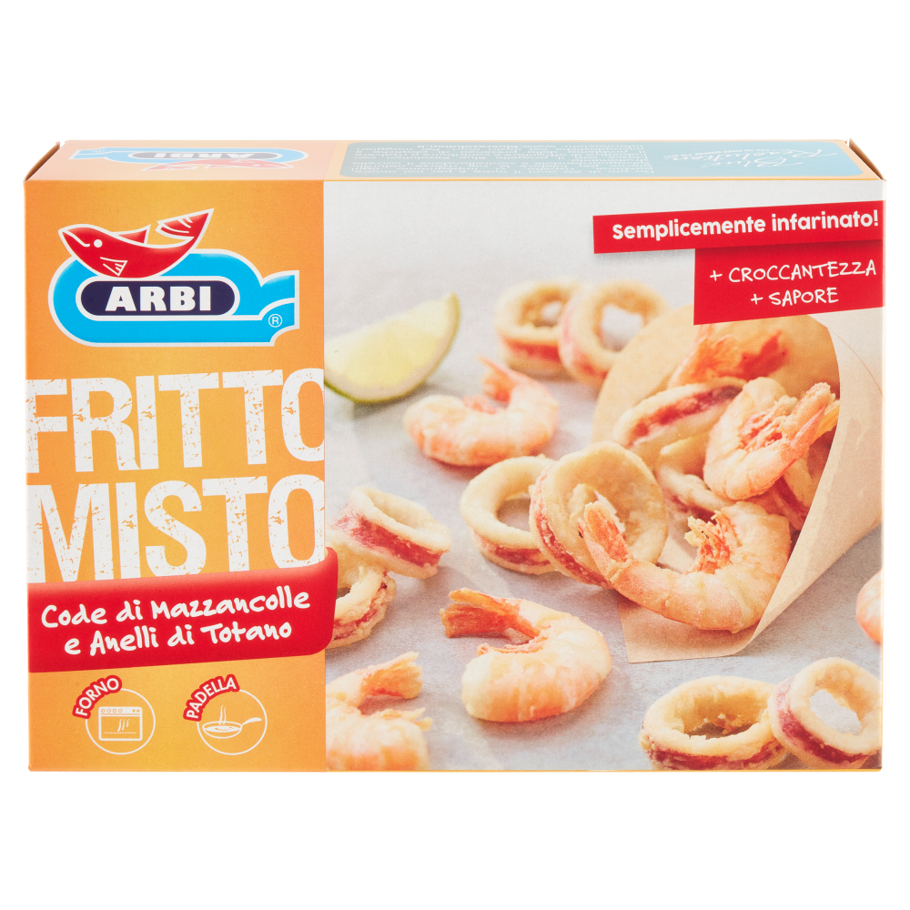 Arbi Fritto Misto Code di Mazzancolle e Anelli di Totano 280 g