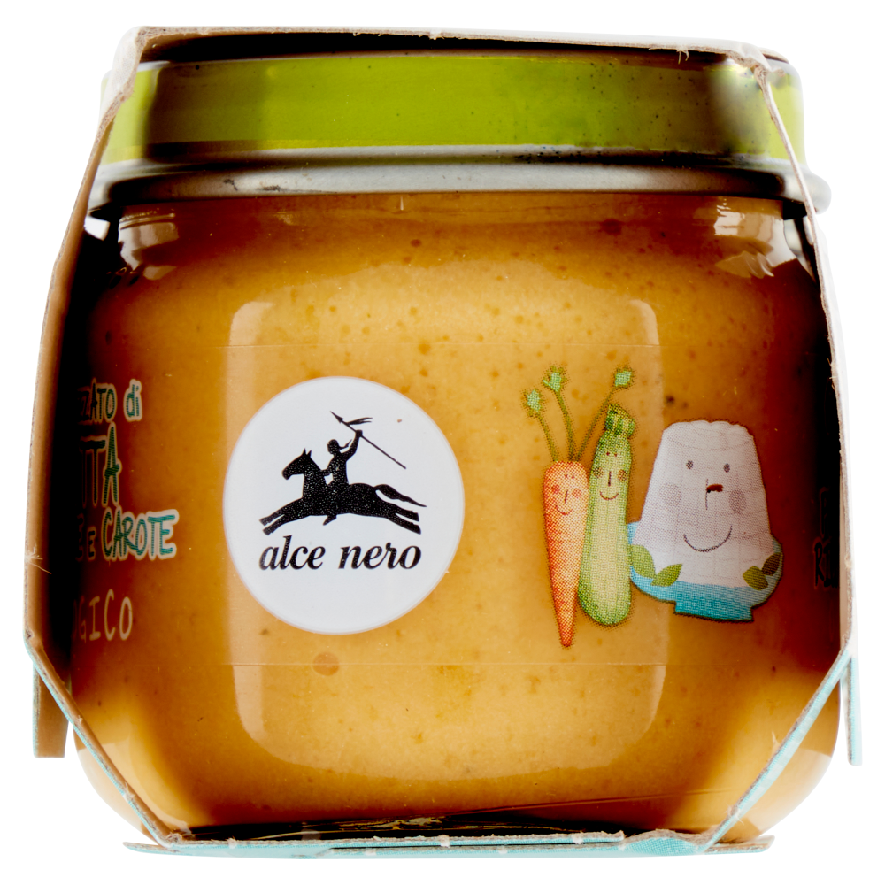 alce nero Omogeneizzato di Ricotta con Zucchine e Carote 2 x 80 g