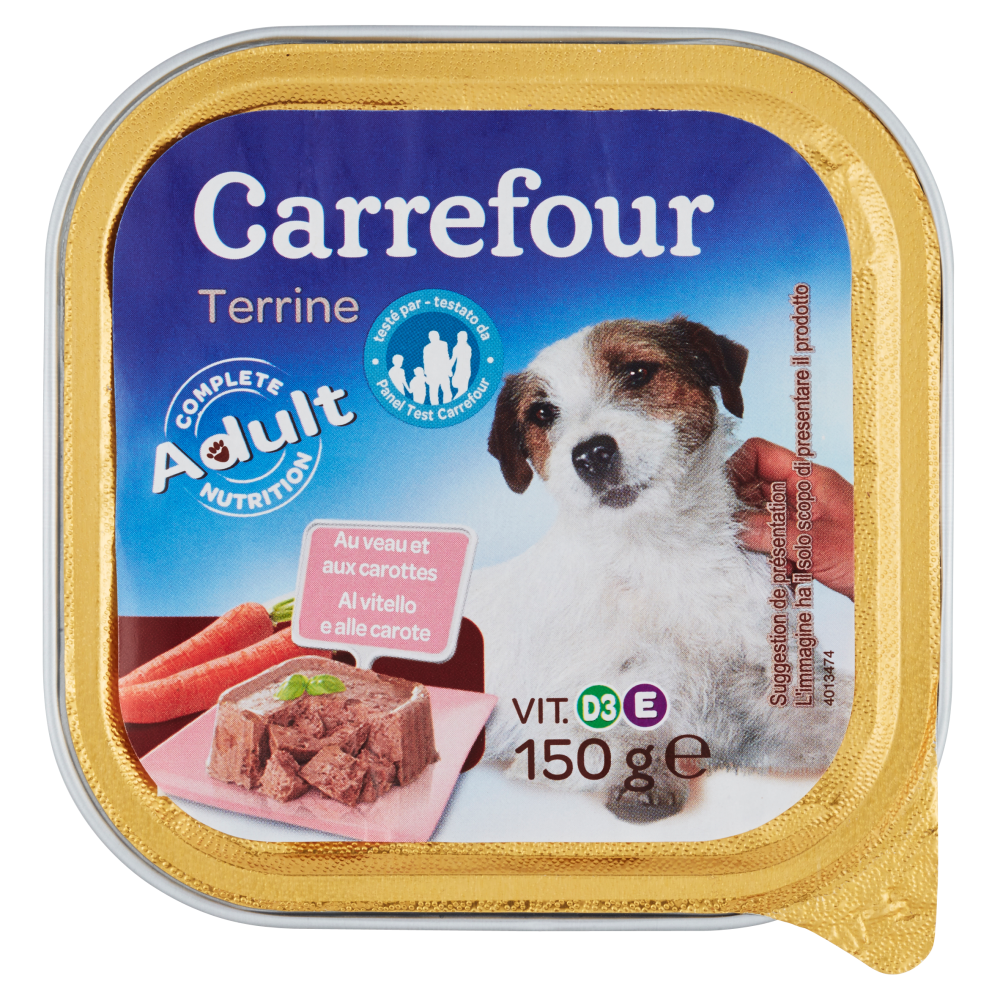 Carrefour Adult Terrine al vitello e alle carote per cani 150 g
