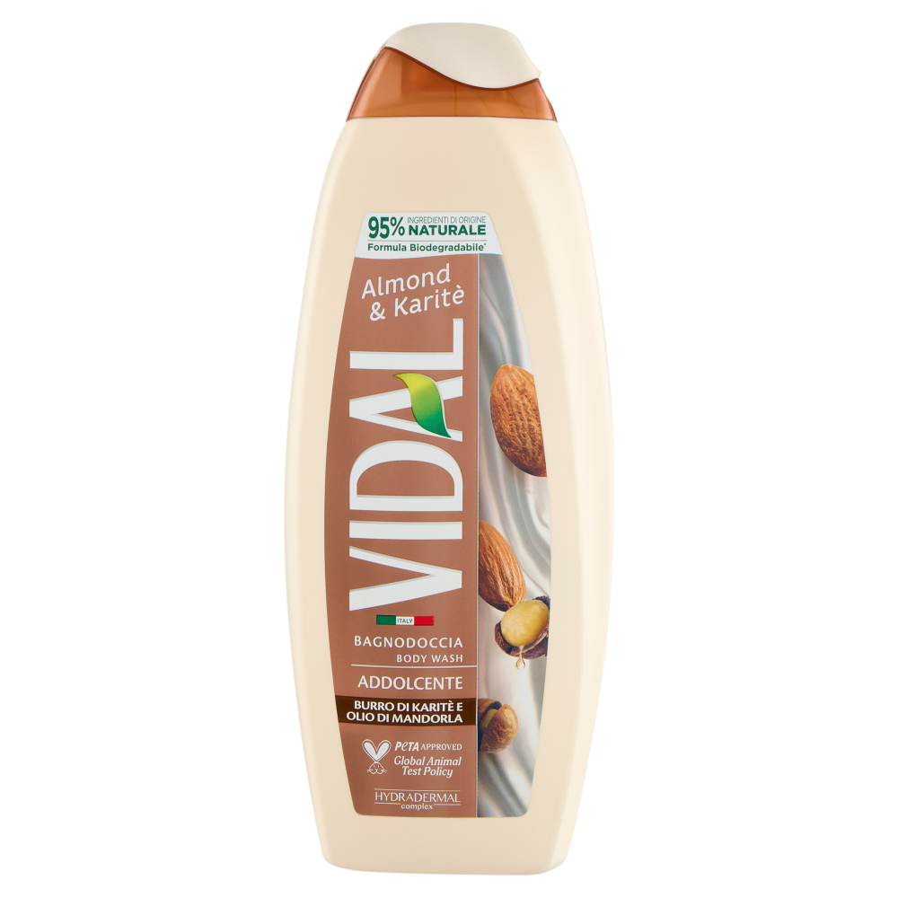Vidal Almond & Karitè Bagnodoccia Addolcente Burro di Karitè e Olio di Mandorla 600 ml
