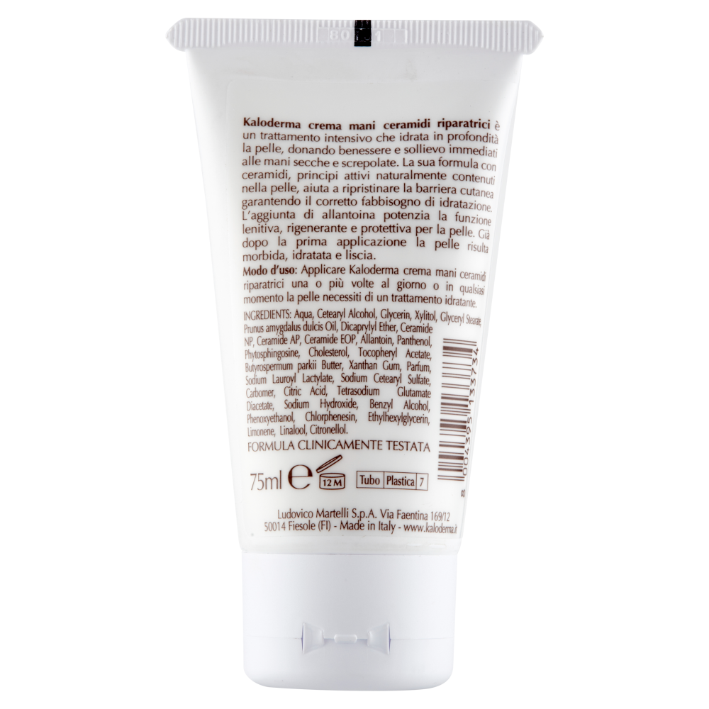 Kaloderma Ceramidi Riparatrici Crema Mani per Pelle Secca, Molto Secca, Ruvida e Screpolata 75 ml