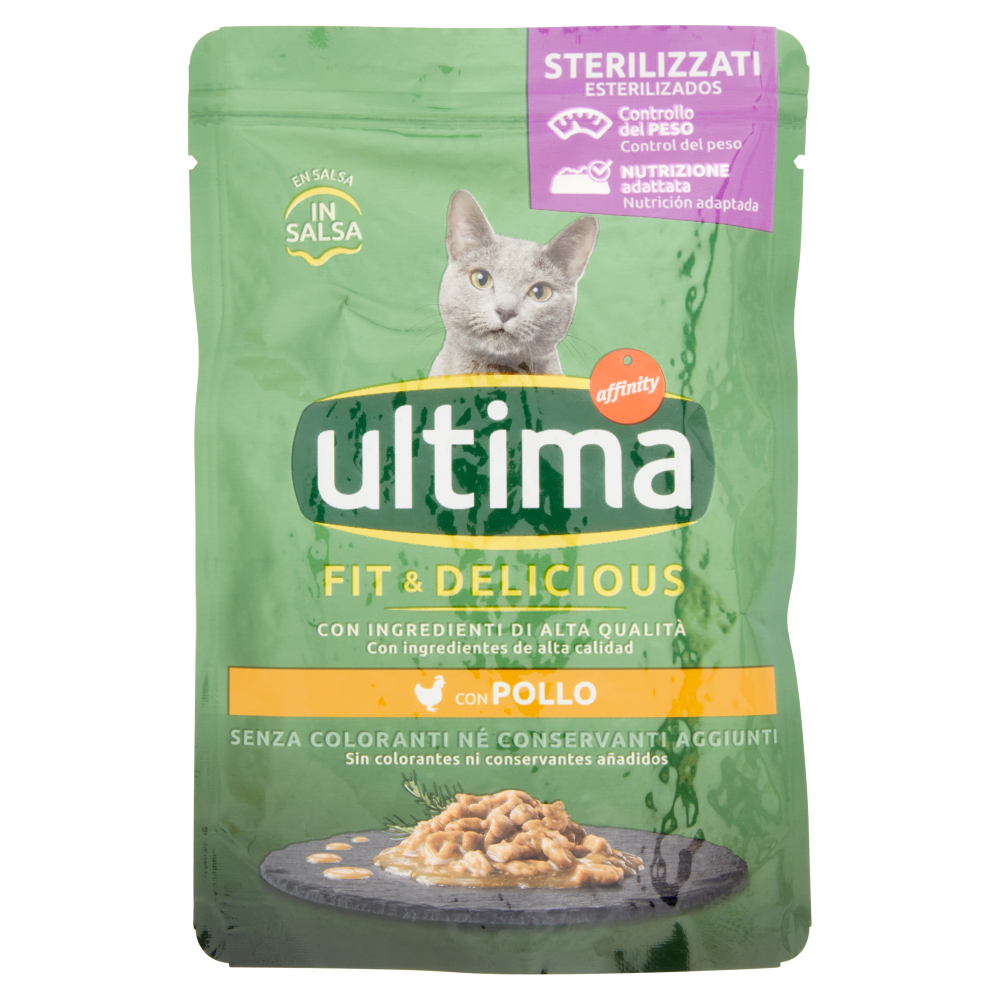 ultima Cat Sterilizzati Fit & Delicious con Pollo in Salsa 85 g