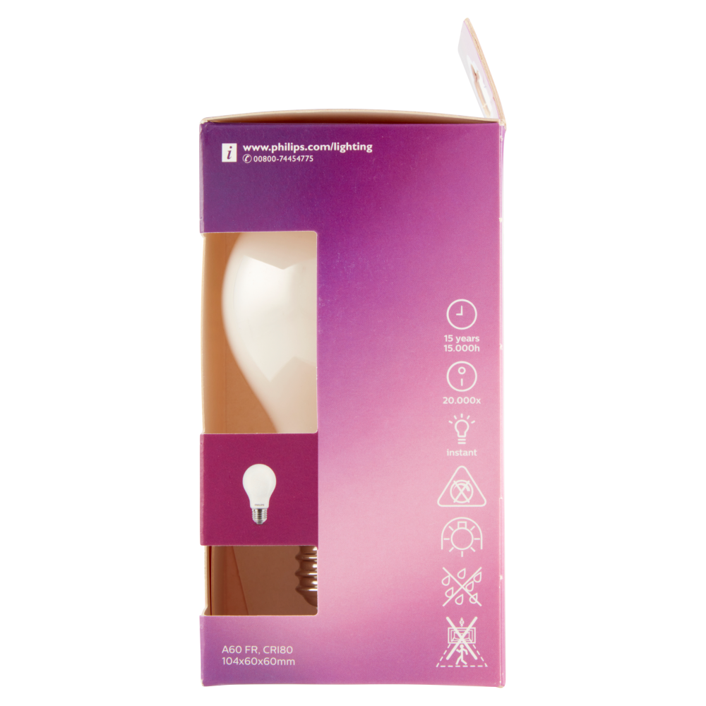 Philips Led goccia vetro 75W E27 4000K non dim